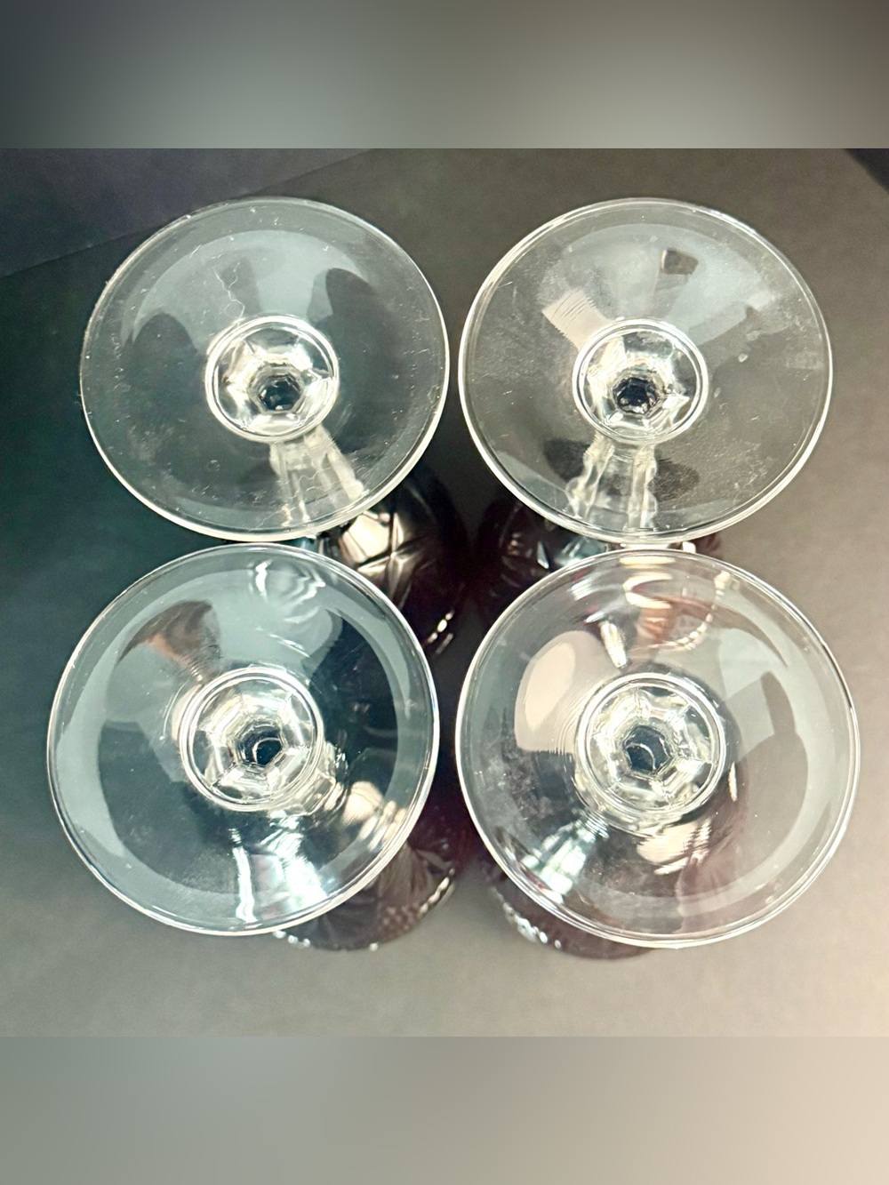 Vintage CRISTAL D'ARQUES Durand ANTIQUE RUBY RED Water Wine glasses 8" Set 4 - Picture 7 of 15